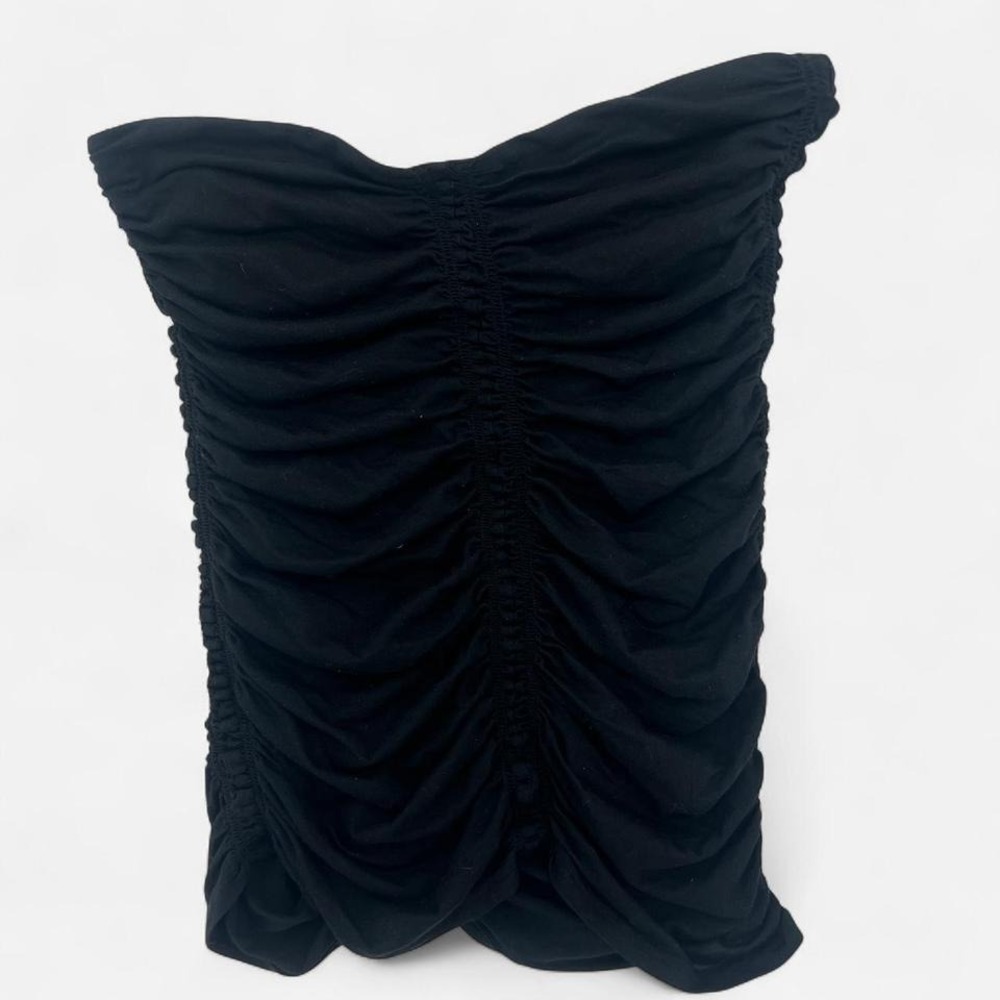 Y2K Black Going Out Tube Top with Ruching